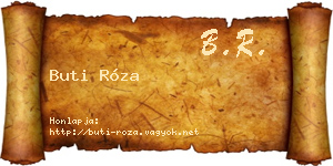 Buti Róza névjegykártya